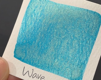 Wave teal watercolor paints Half pans Mica