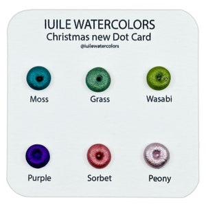 New Christmas Dot Card Tester Sampler Watercolor Shimmer Glittery Paints image 1