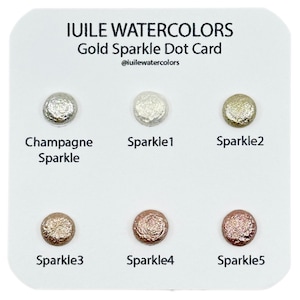 Gold sparkle Dot Card GDSP Tester Sampler Watercolor Shimmer Glittery Paints