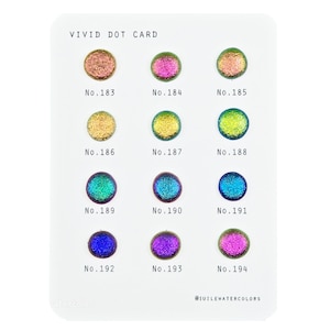 Vivid Dot Card Tester Sampler Watercolour Shimmer Glittery Paints