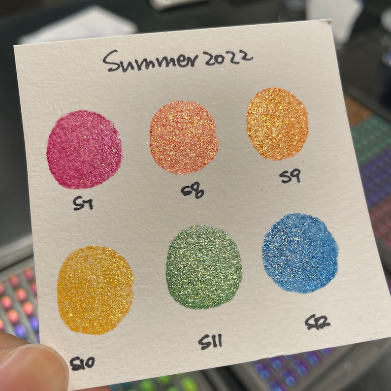 Summer 2021/2022 Set Limited Glittery Handmade Shimmer Metallic Watercolor Paint Half By iuilewatercolors