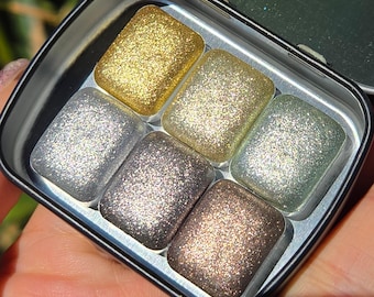 Quarter The Weight Of Light Set Handmade Shine Chrome Shimmer Watercolor Paints
