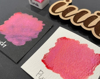 Punch pink watercolor paints Half pans Mica