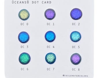 Oceans8 Dot Card Handmade Color Shift Aurora Shimmer Metallic Chameleon Watercolor Paints by iuilewatercolors