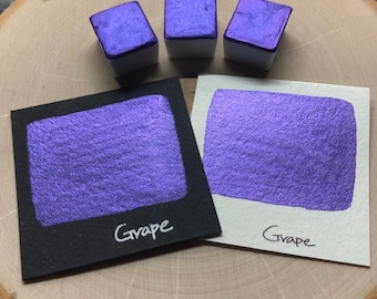 Grape purple watercolor paints half pans Mica