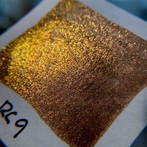 RC 9 Chameleon color shift glitter pigments watercolor paint half pan