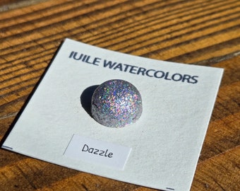 Dazzle Drop Card Hologram Handmade Watercolor Shimmer Paints by iuilewatercolors