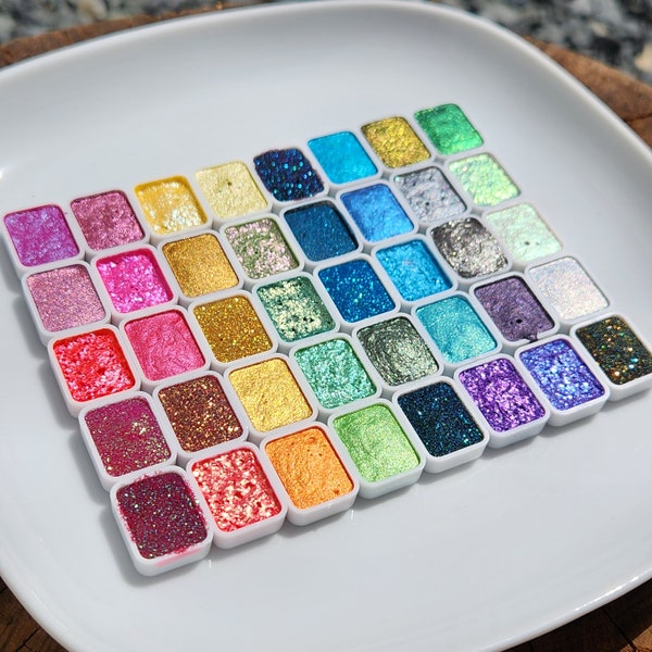 Grab Bag Handmade Shimmer Metallic Colorshfit Watercolor Paints By iuilewatercolors