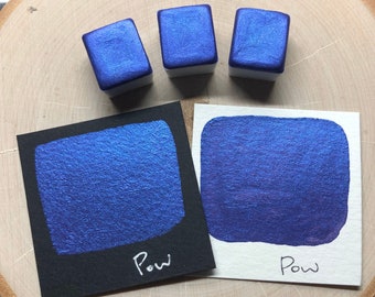 Pow purple watercolor paints half pans Mica