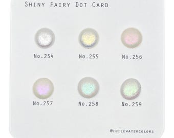 Shiny Fairy Dot Card Handmade Metallic Shimmer Color Shift Watercolor Paints