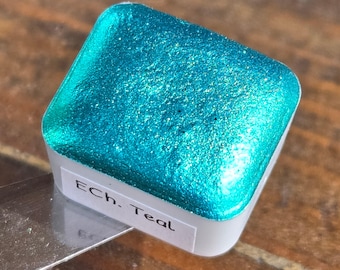 Media pastilla de pintura acuarela Teal Early Christmas Chrome