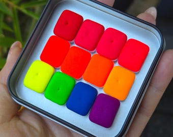 Quarter Neon set Handmade watercolor paints iuilewatercolors
