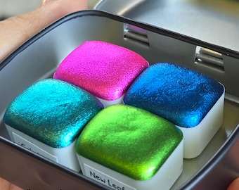 Half Electric Punch Handmade Christmas Shimmer Watercolor Paints