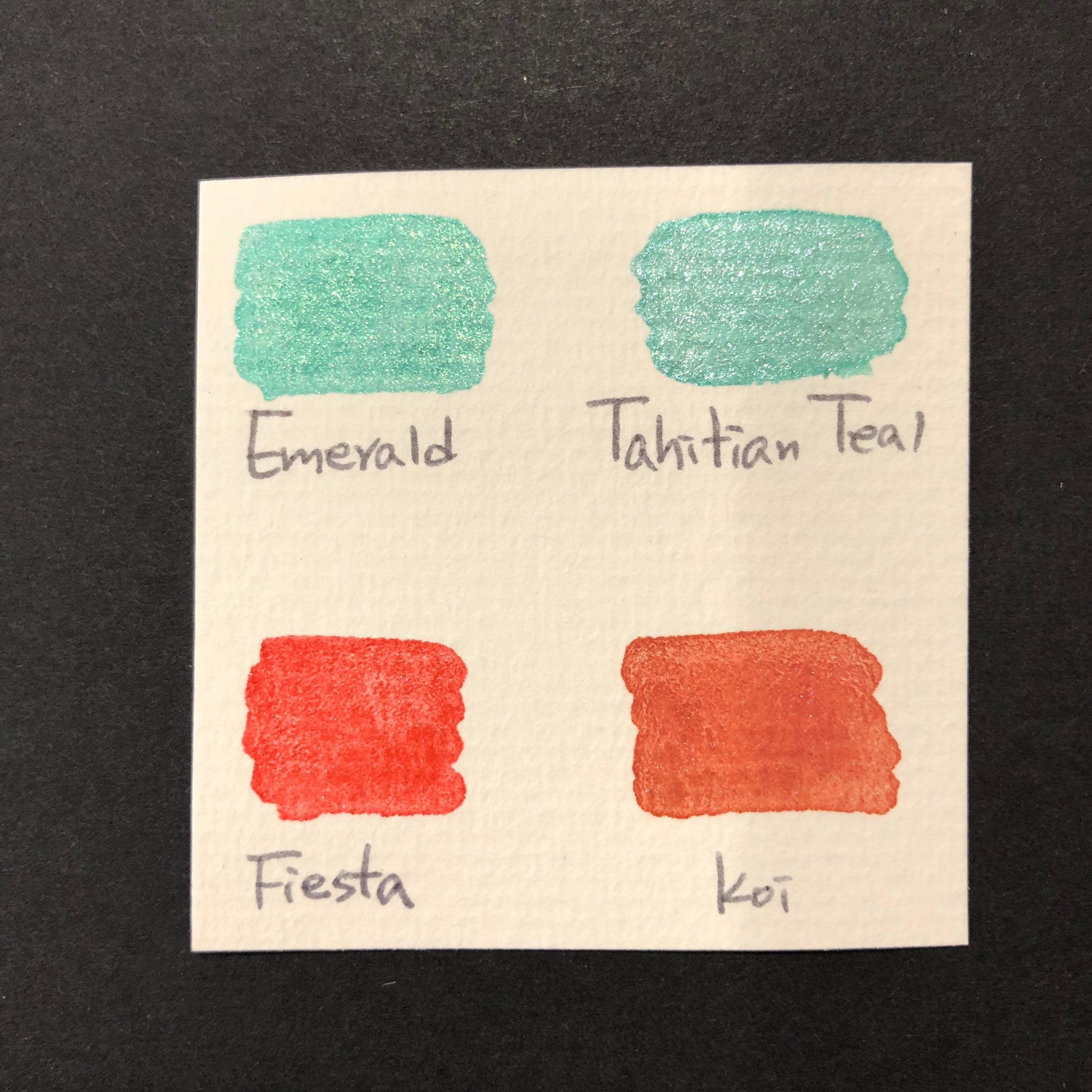 エメラルドティール水彩絵の具 ハーフパン - Etsy 日本
