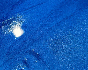 Peinture aquarelle bleu denim en édition limitée, demi-lune