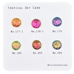 Tropische Punkt-Karte Tester Sampler Aquarell Schimmer glitzernde Farben
