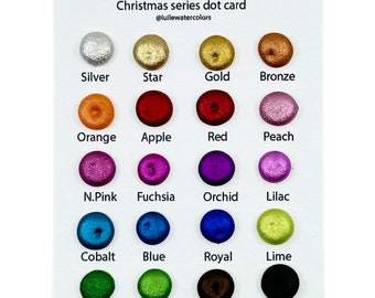 Christmas Dot Card Tester Sampler Watercolor Shimmer Glittery Paints