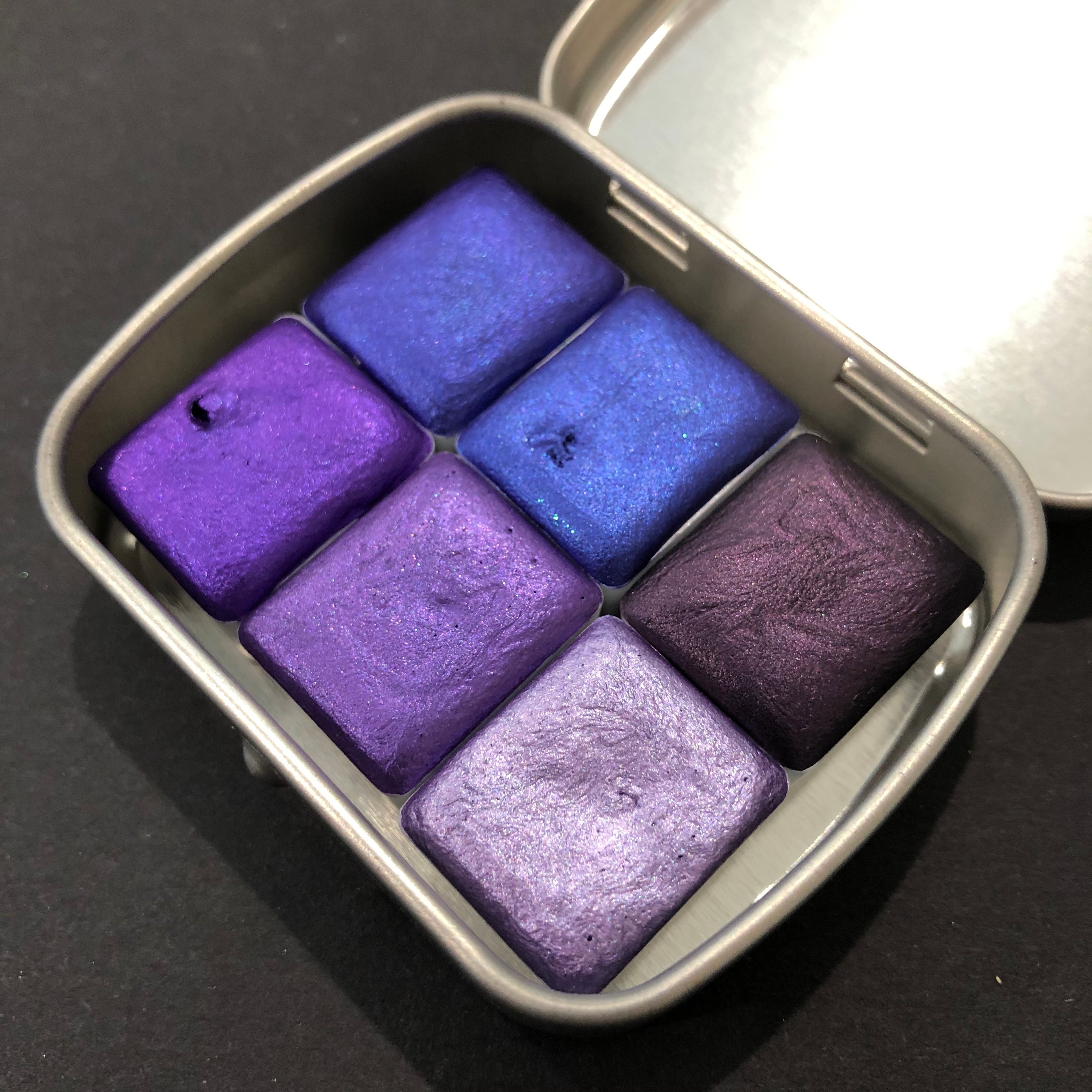 Purple set shimmer watercolor paint