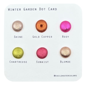 Winter Garten 2024 Weihnachten Punkt Karte Handgemachte Chrom Schimmer Aquarellfarben von iuilewatercolors