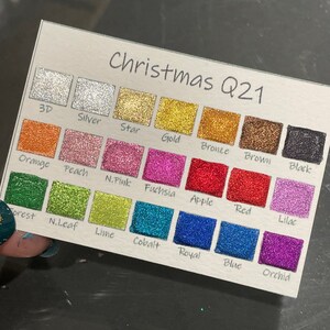 Christmas Quarter pan set handmade chrome glittery watercolor paint