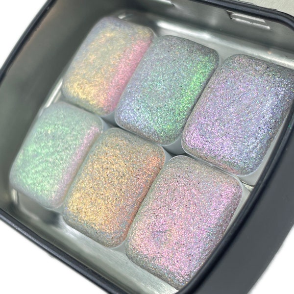 Vol.1 Goddess Quarter Set Handgemaakt Super Shift Aurora Shimmer holografische aquarelverf van iuilewatercolors