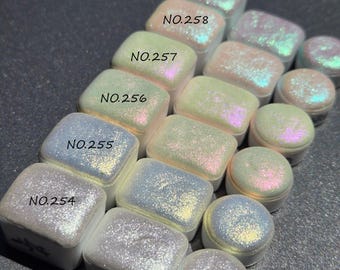 No.254-259 Shiny Fairy Handmade Iridescent Chameleon Aurora Shimmer Watercolor Paints