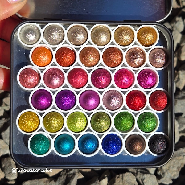 Vol.3 Magical Drop Tiny Sampler Set Christmas Chrome handmade glittery watercolor paints