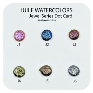 Juwel-Punkt-Karte Tester Sampler Aquarell Schimmer glitzernde Farben