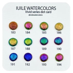 Vivid Dot Card Tester Sampler Watercolor Shimmer Glittery Paints image 1