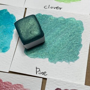 Pine green Handmade shimmer watercolor paints