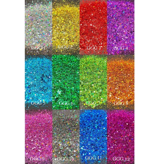 30g GGG 12 Holo Multi Color Chunky Glitter Nail DIY Resin Epoxy