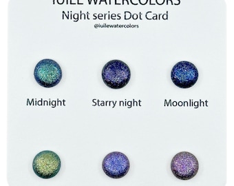 Night Dot Card Tester Sampler Aquarell Schimmer glitzernde Farben