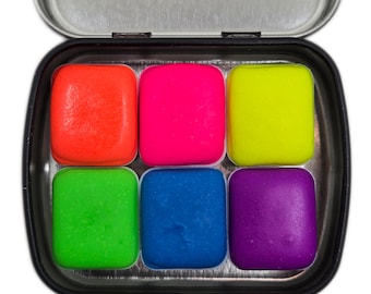 Half Pastel Neon Set Matte Handmade Watercolor Paints by iuilewatercolors