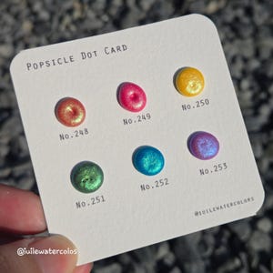 Popsicle Series Dot Card Handgefertigte Metallic Schimmer Color Shift Aquarellfarben