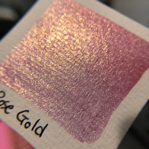 Rose Gold pink watercolor paints Half pan Mica