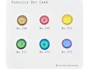 Popsicle Series Dot Card Handmade Metallic Shimmer Color Shift Watercolor Paints