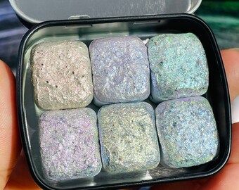 Limited Jeanie's Experiment Vol.5 set Color Shift Hologram Flake Watercolor Paints with Tin Case