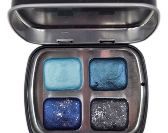Under The Sea Half Pan Handmade Mica Shimmer Chrome Shine Watercolor Paints by iuilewatercolors