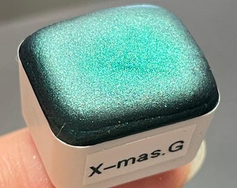 X-mas Green watercolor half pan