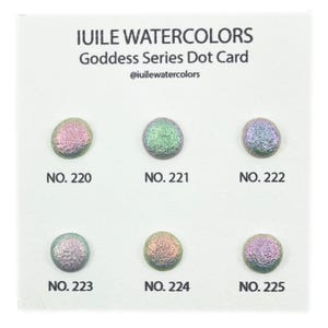 Vol.1 Goddess Dot Card Tester Colori ad acquerello olografici Super Shift Aurora Shimmer fatti a mano di iuilewatercolors
