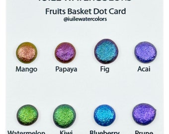 Fruits Basket dot card handmade watercolor paint