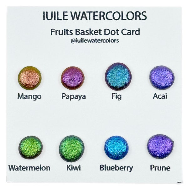 Fruits Basket dot card handmade watercolor paint