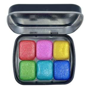 Sommer 2021/2022 Set Limitierte Glitzernde Handgefertigte Schimmer Metallic Aquarellfarbe Halb Von iuilewatercolors