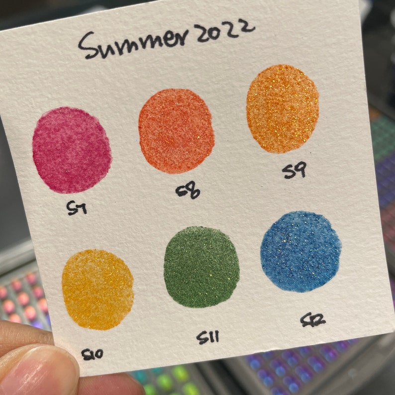 Summer 2021/2022 Set Limited Glittery Handmade Shimmer Metallic Watercolor Paint Half By iuilewatercolors