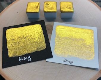 King watercolor gold paints half pan Mica