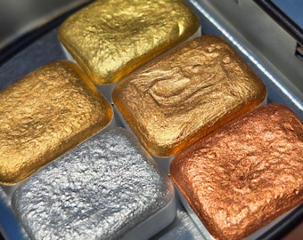 Quarter Extra fine set Metallic Chrome Handmade Watercolor Paints