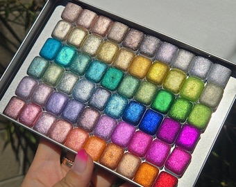 Quarter Christmas 60 set Handmade Shine Chrome Shimmer Watercolor Paints