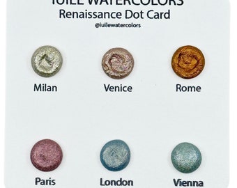 Renaissance Dot Card Tester Sampler Watercolor Shimmer Glittery Paints