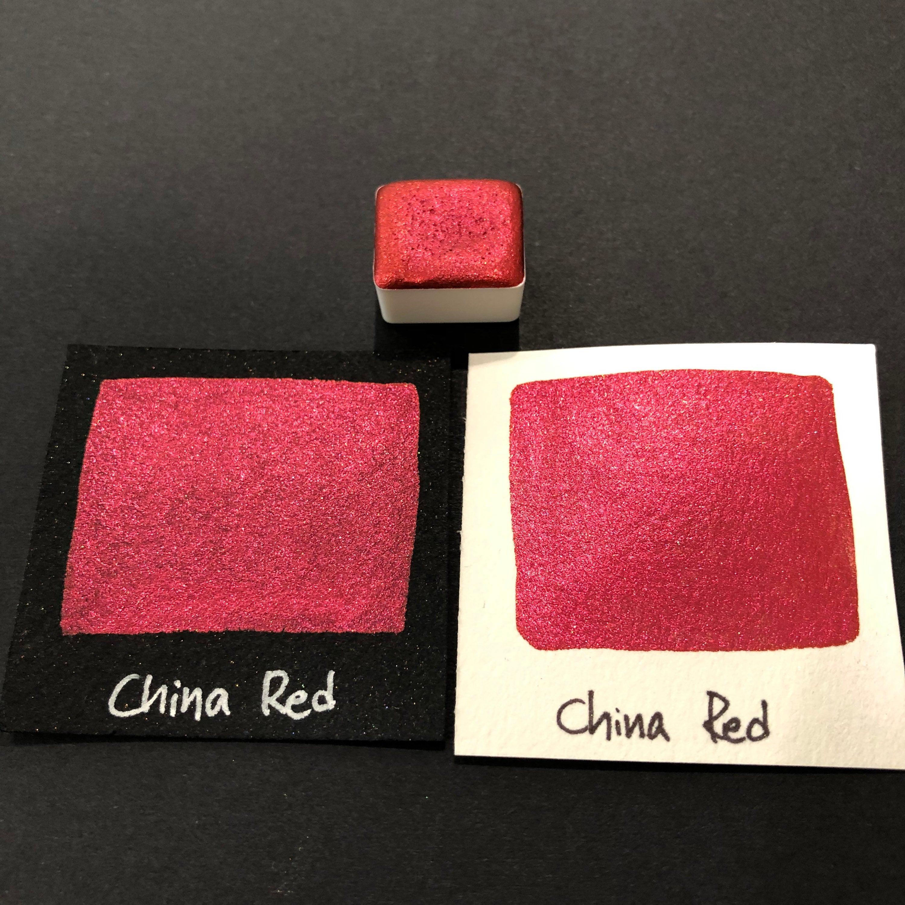 中国レッド水彩絵の具ハーフパン - Etsy 日本