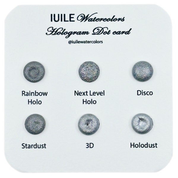 Hologram Dot Card Tester Sampler Watercolor Shimmer Glittery Paints